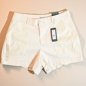 Alpine Design High Rise Shorts Off White Mixed Fabric Women's 10 5" Inseam